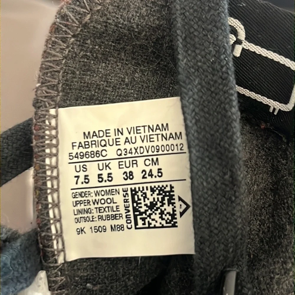 Converse All Star Chuck Taylor Woolrich Hi Top plaid sneakers women’s size 7.5 - Picture 6 of 8